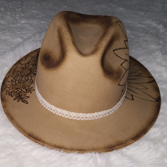 One of a Kind Burned and Torched 100% Wool Hat Fedora - Picture 2 of 10